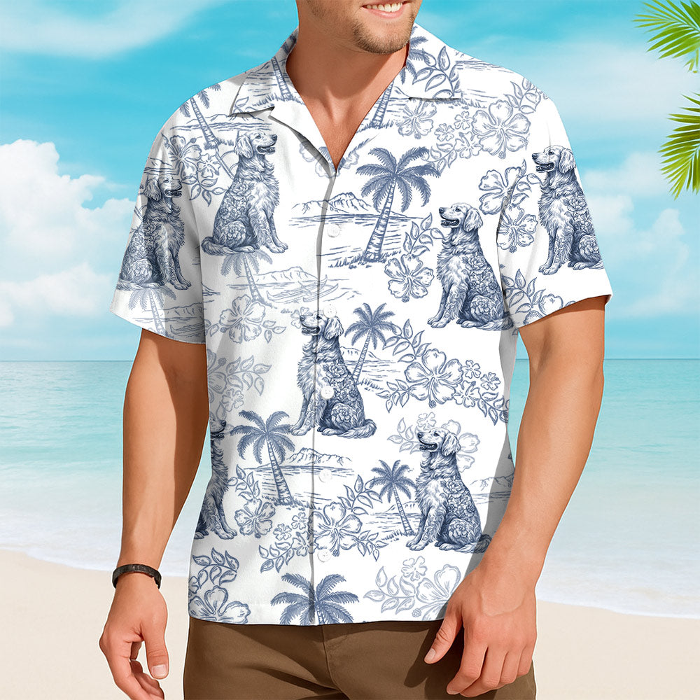 Personalized Hawaiian Shirt, Dog Lovers Toile De Jouy Style, Custom Dog Breeds T1807 Do99