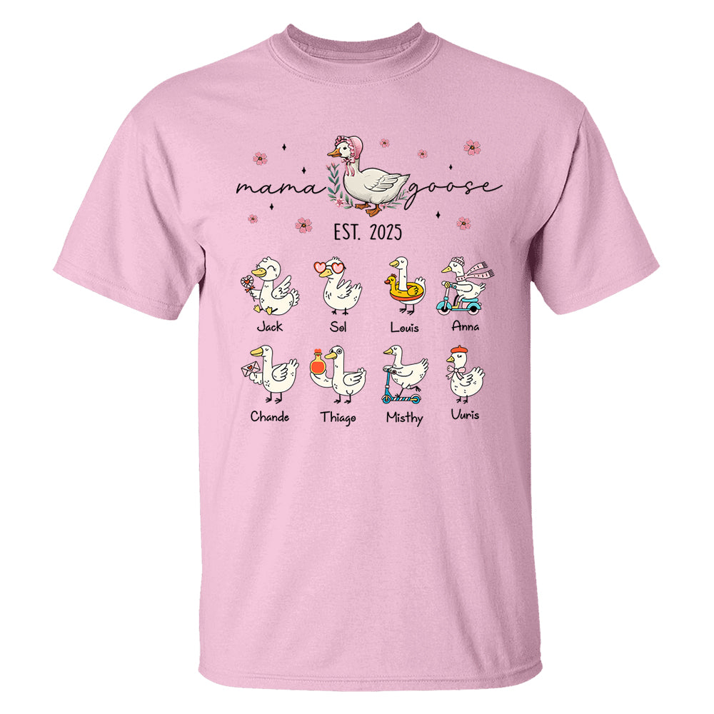 Mama Goose, Mama Silly Goose Shirt - Personalized Vintage Mama Goose Shirt Tu24