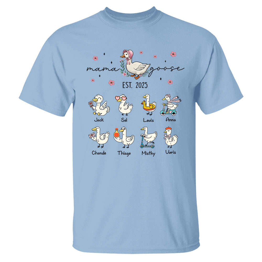 Mama Goose, Mama Silly Goose Shirt - Personalized Vintage Mama Goose Shirt Tu24