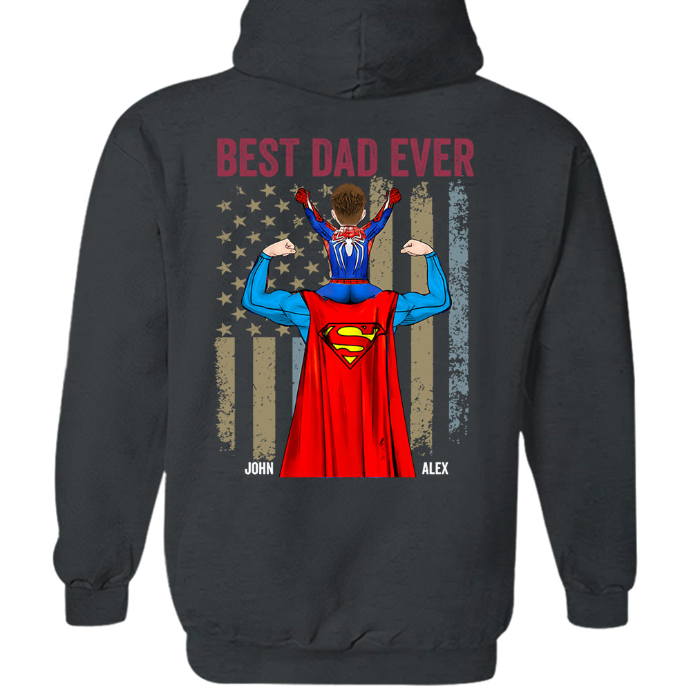 Proud As The Best Dad Ever - Personalized Back Printed Shirt Nh00