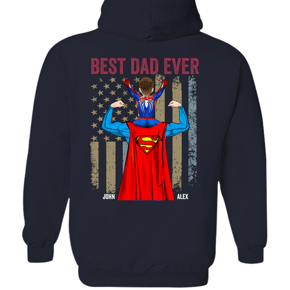 Proud As The Best Dad Ever - Personalized Back Printed Shirt Nh00