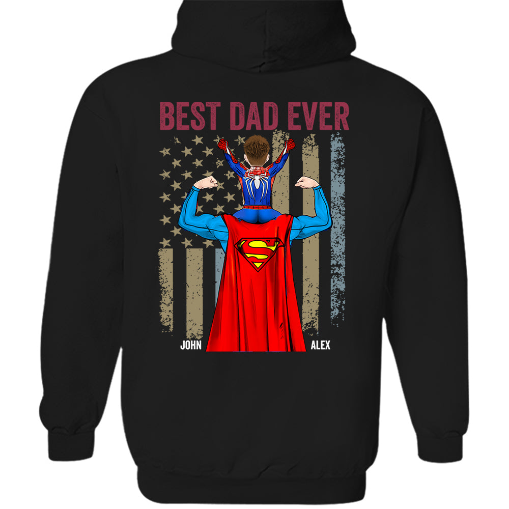 Proud As The Best Dad Ever - Personalized Back Printed Shirt Nh00