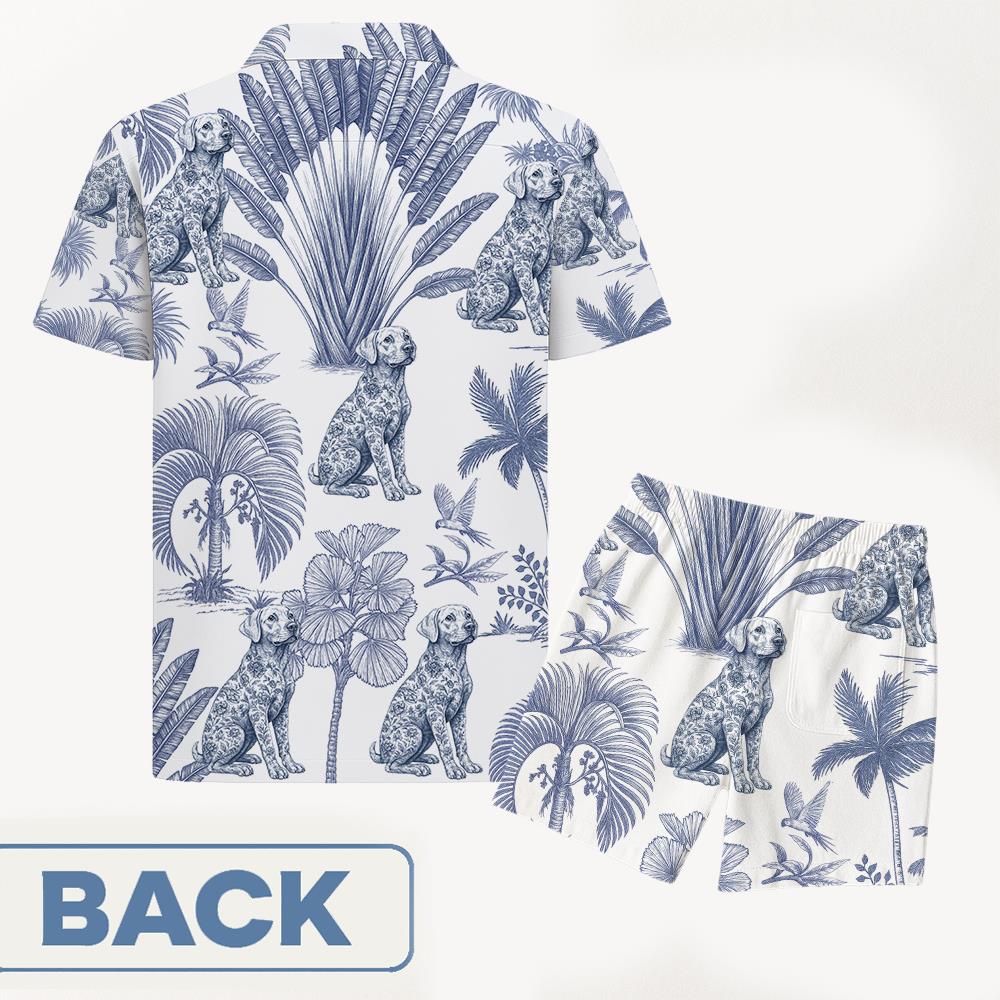 Custom Dog Toile De Jouy Style, Personalized Hawaiian Shirt, Summer Vacation Gift T1807 Nh00