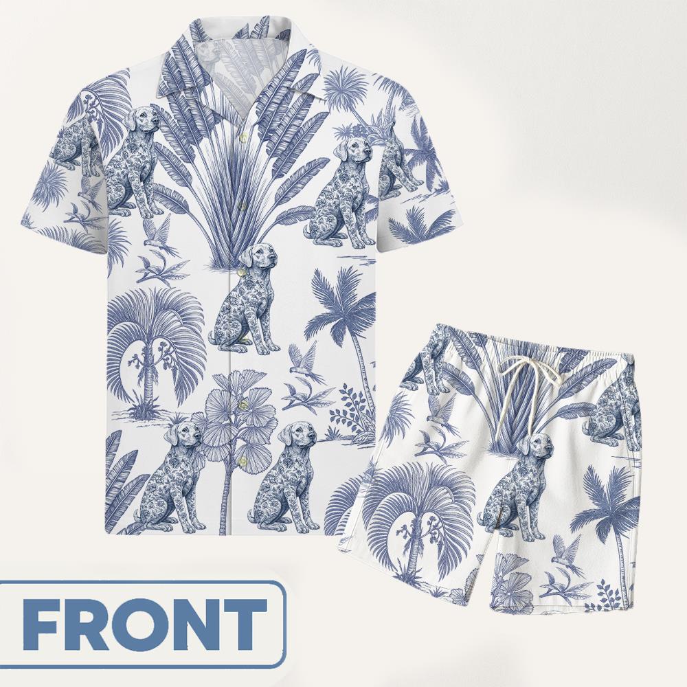 Custom Dog Toile De Jouy Style, Personalized Hawaiian Shirt, Summer Vacation Gift T1807 Nh00