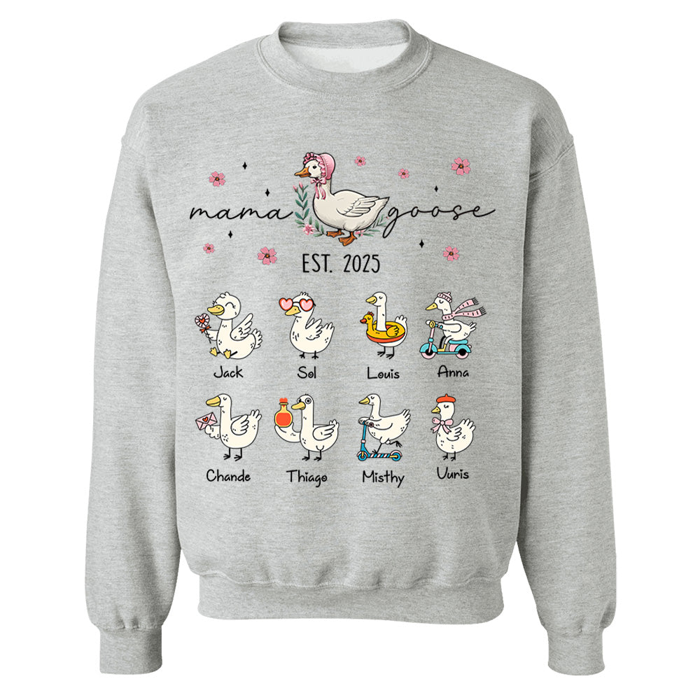 Mama Goose, Mama Silly Goose Shirt - Personalized Vintage Mama Goose Shirt Tu24