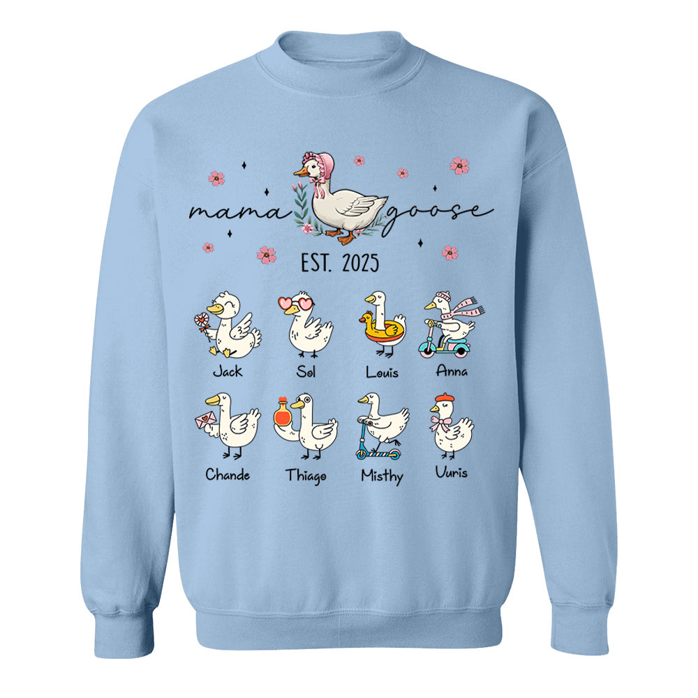 Mama Goose, Mama Silly Goose Shirt - Personalized Vintage Mama Goose Shirt Tu24