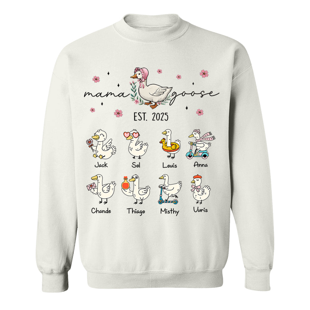 Mama Goose, Mama Silly Goose Shirt - Personalized Vintage Mama Goose Shirt Tu24