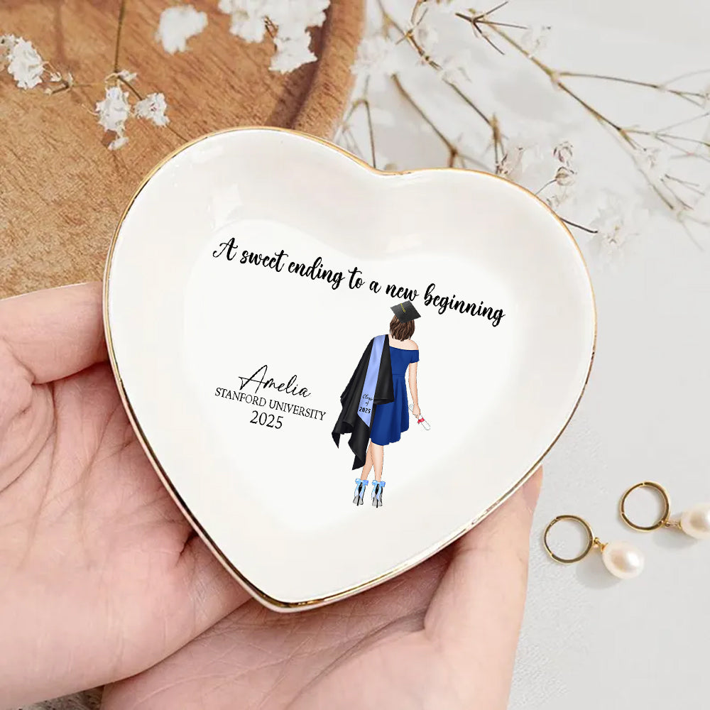 Personalized Graduation Gift For Her, Custom Jewelry Tray, Class Of 2025 Gift, College Grad Gift For Daughter, Jewelry Ring Holder For Girls Hv01