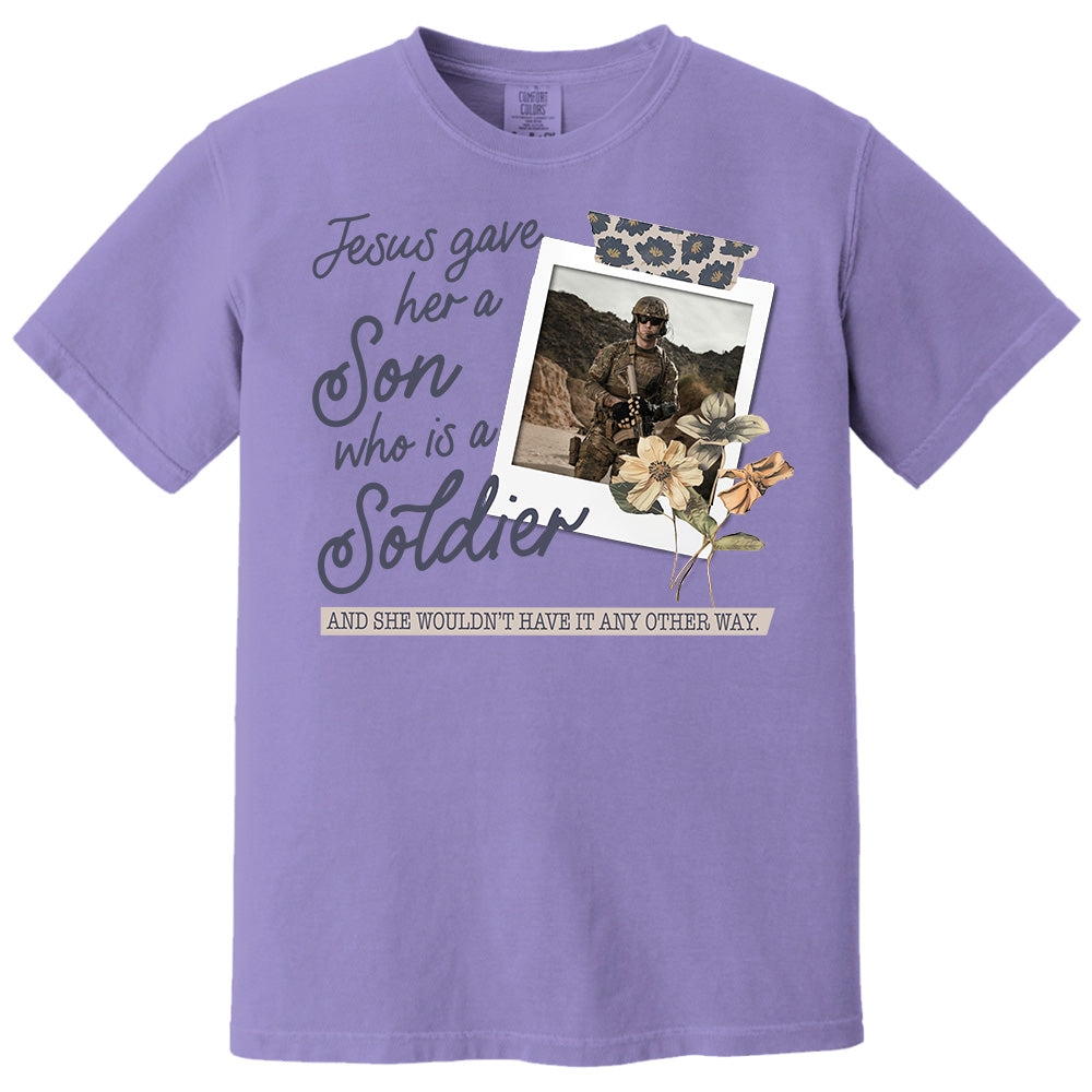 Jesus Gave Her a Son Who Is A Soldier - Custom Photo Shirt Pt99
