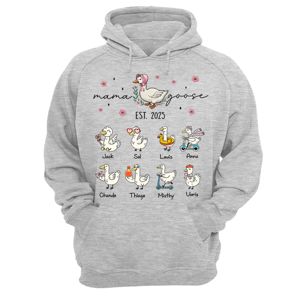 Mama Goose, Mama Silly Goose Shirt - Personalized Vintage Mama Goose Shirt Tu24
