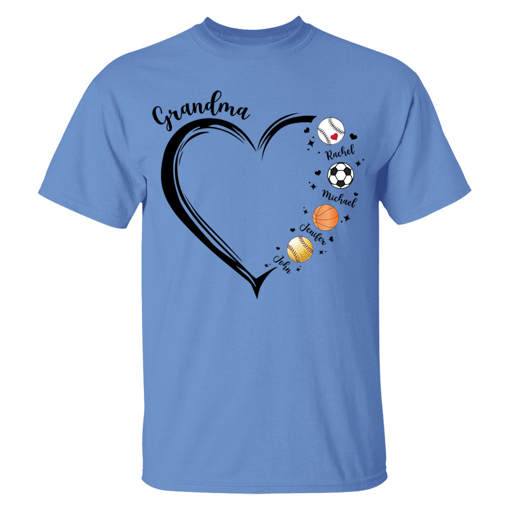 Grandma, Sport Mom Heart, Personalized Shirt, Gift For Mother's Day T1807 Hv01