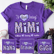 I Love Being Mimi Purple Daisy - Personalized Shirt For Grandma Pt99