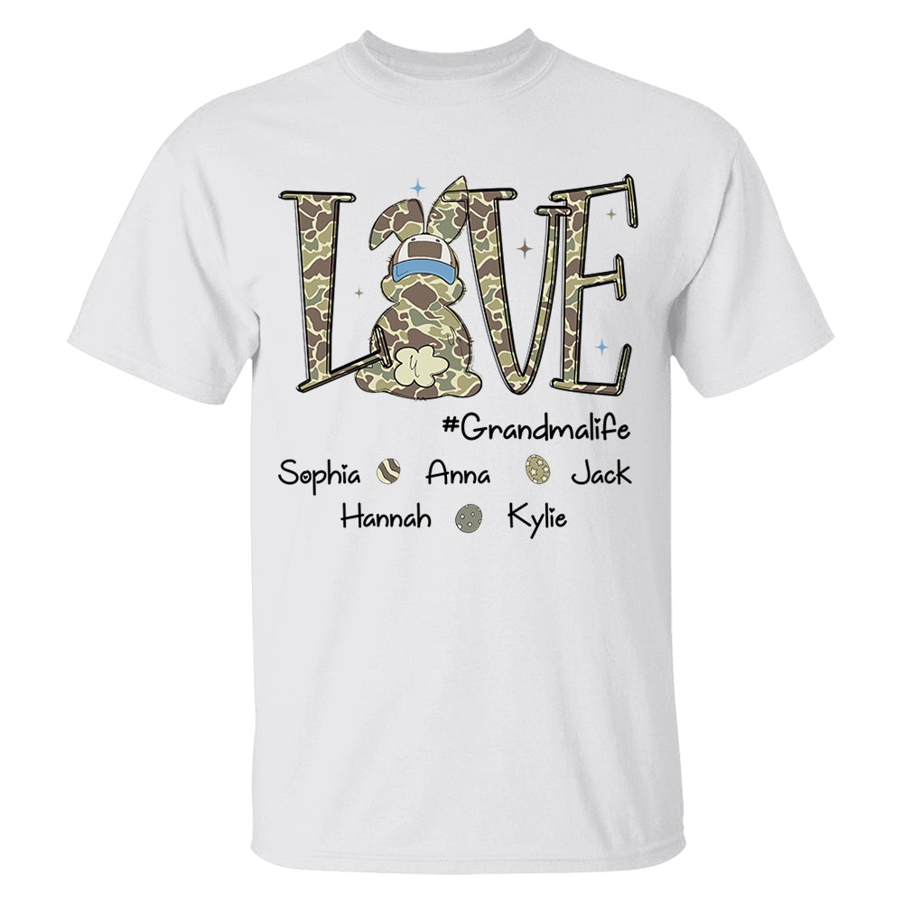 Love Grandmalife Easter Bunny T-Shirt, Custom Custom Gift For Nickname and Kids Names  T1807 Nh00