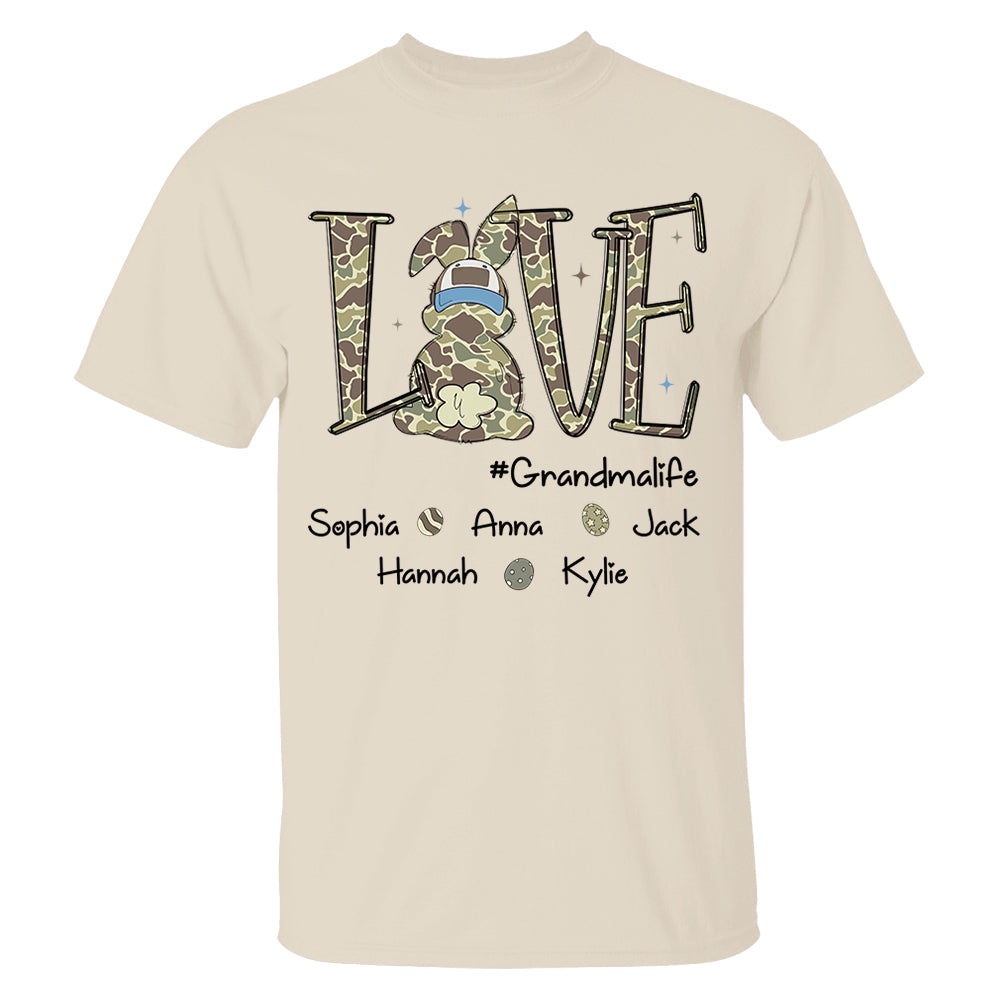 Love Grandmalife Easter Bunny T-Shirt, Custom Custom Gift For Nickname and Kids Names  T1807 Nh00