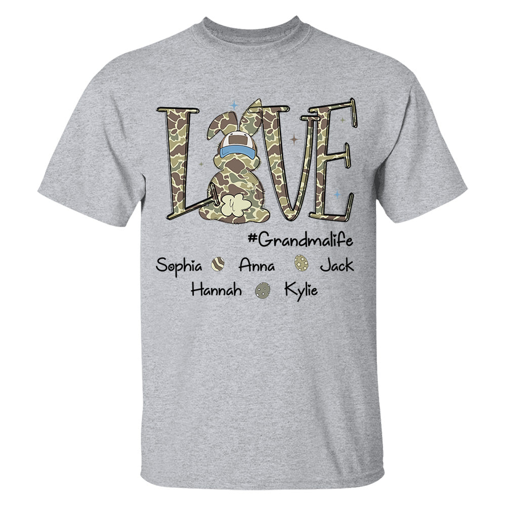Love Grandmalife Easter Bunny T-Shirt, Custom Custom Gift For Nickname and Kids Names  T1807 Nh00