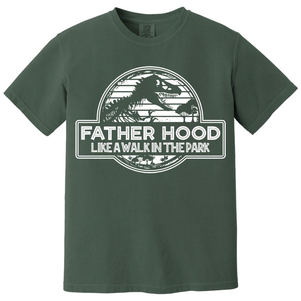 Fatherhood Like a Walk in the Park Shirt, Father's Day Gift T-Shirt, Dinosaur Dad Gift Shirt, Gift for New Dad Tshirt