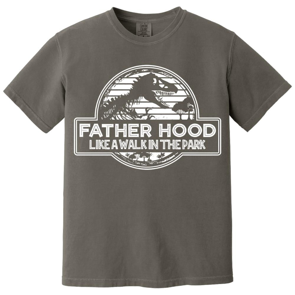 Fatherhood Like a Walk in the Park Shirt, Father's Day Gift T-Shirt, Dinosaur Dad Gift Shirt, Gift for New Dad Tshirt