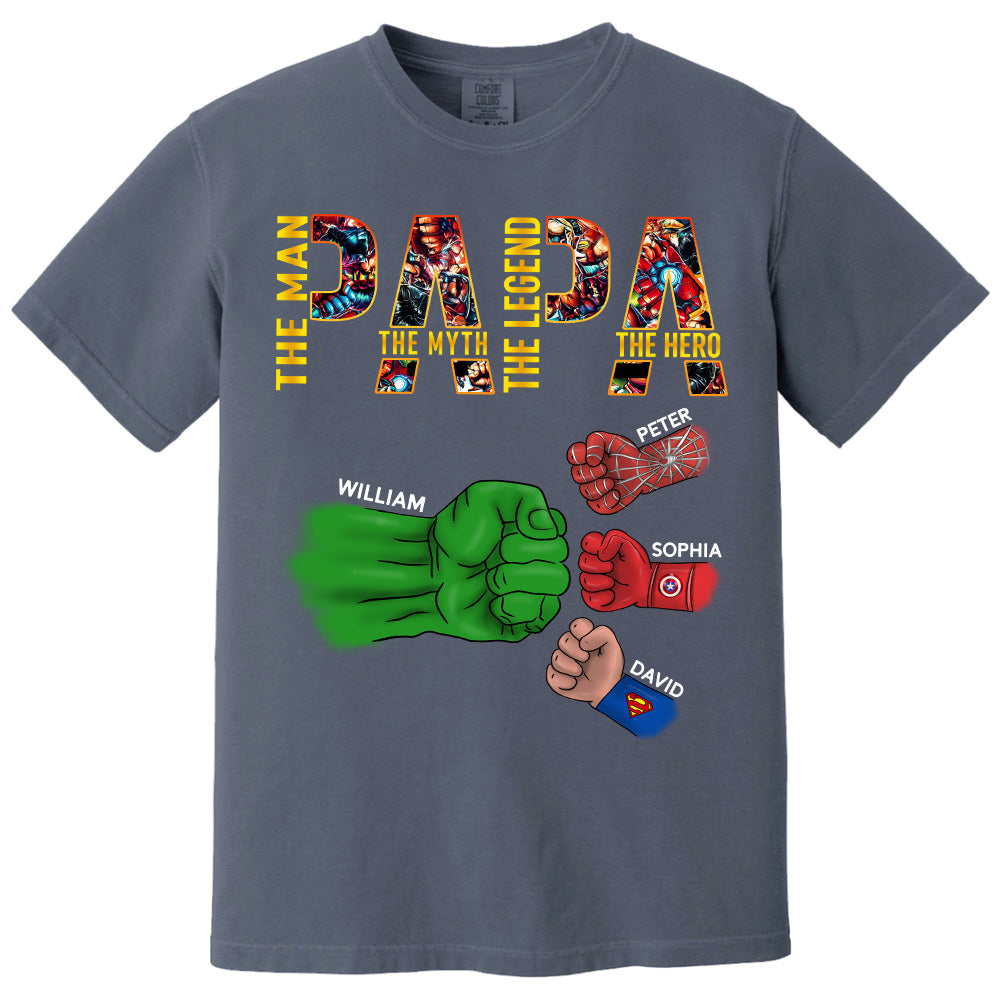 Papa The Man The Myth The Legend, Personalized Shirt, Custom Father's Day Gift T1807 Pt99