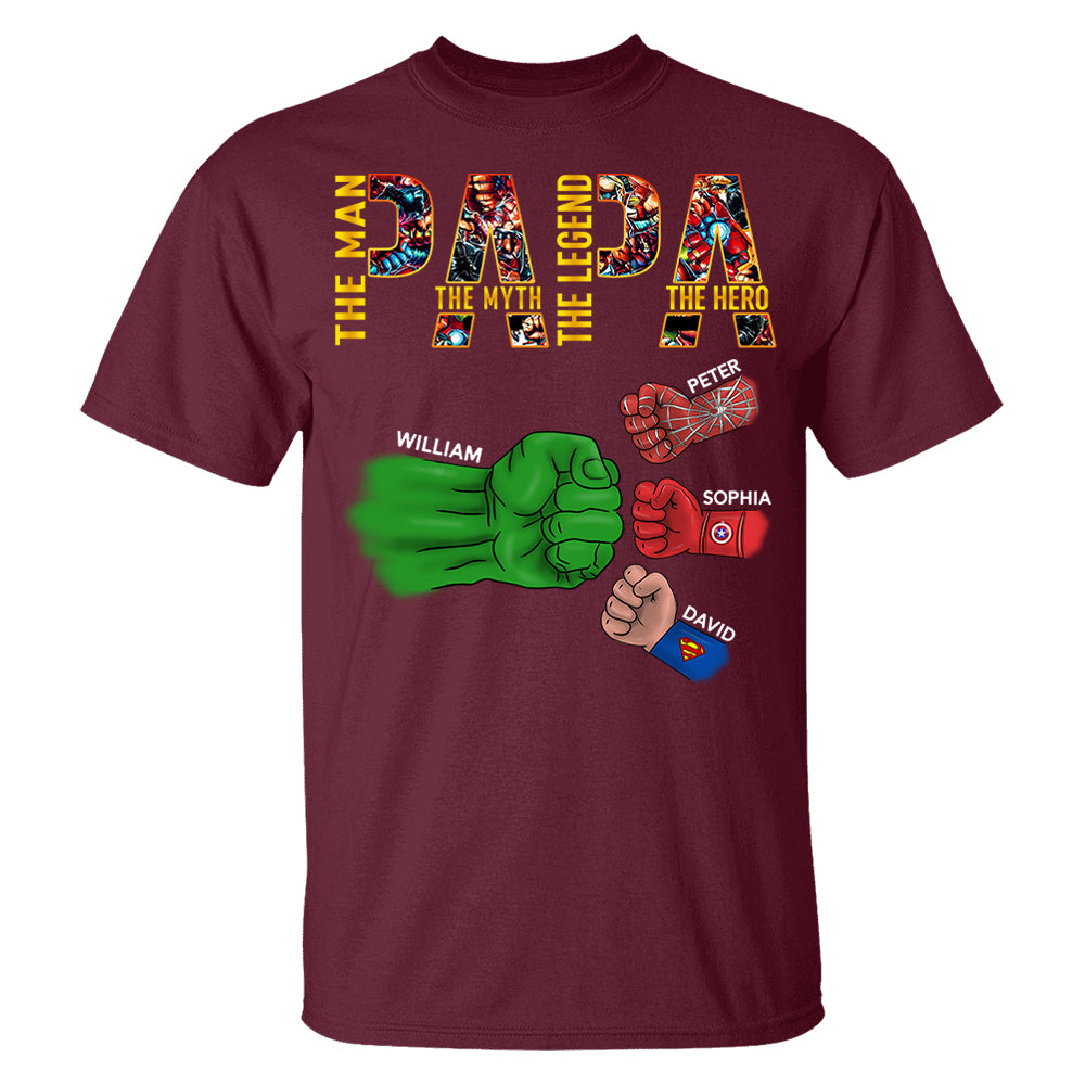 Papa The Man The Myth The Legend, Personalized Shirt, Custom Father's Day Gift T1807 Pt99