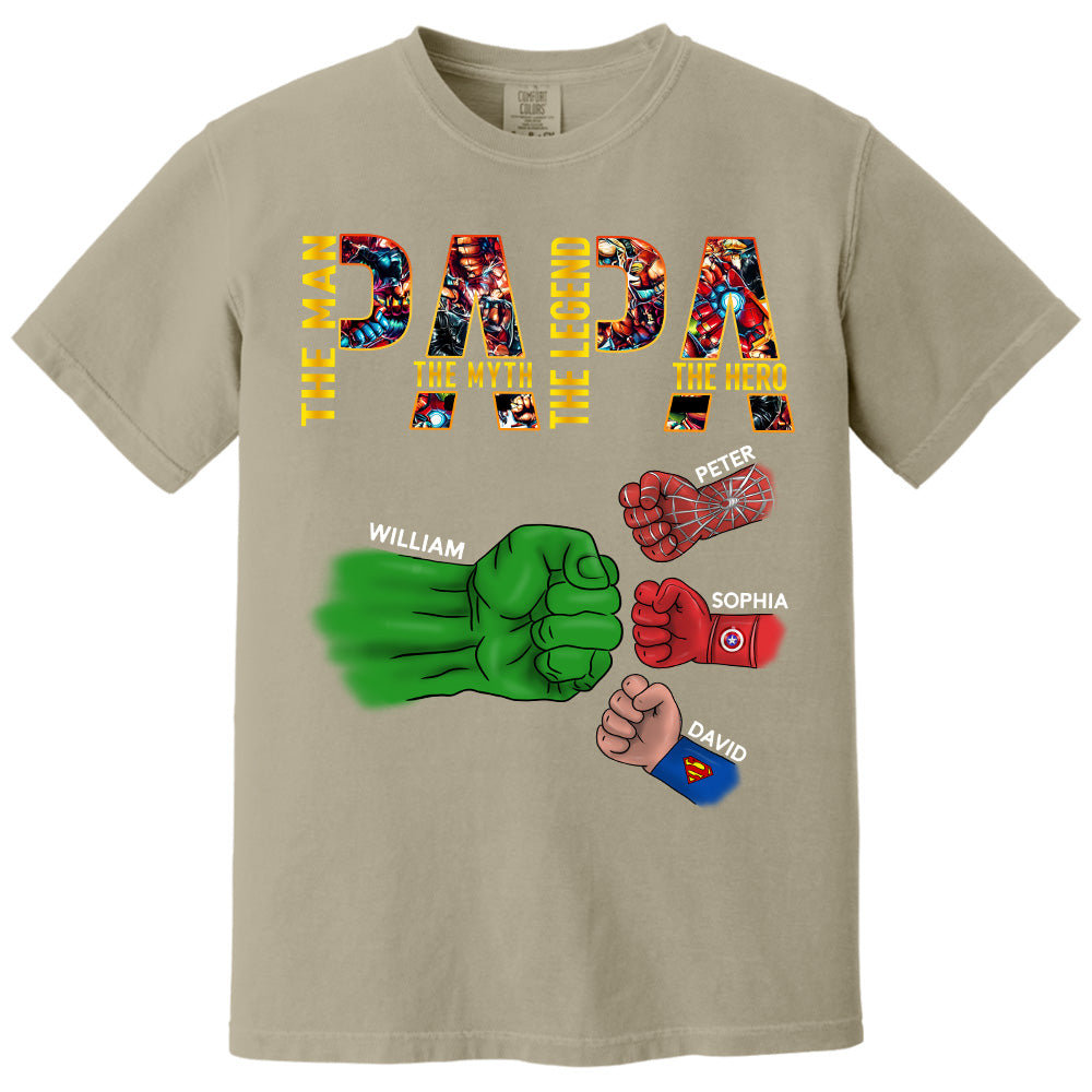 Papa The Man The Myth The Legend, Personalized Shirt, Custom Father's Day Gift T1807 Pt99