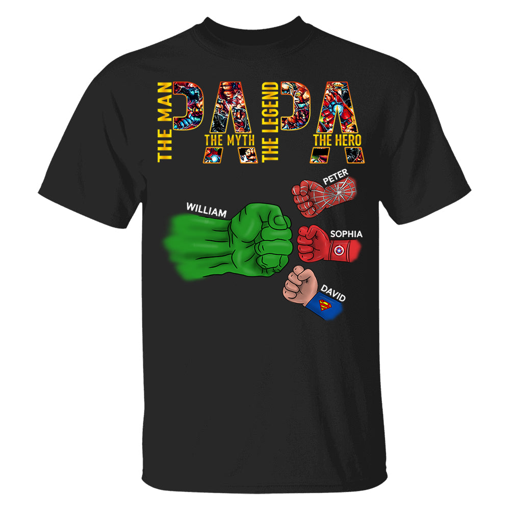 Papa The Man The Myth The Legend, Personalized Shirt, Custom Father's Day Gift T1807 Pt99