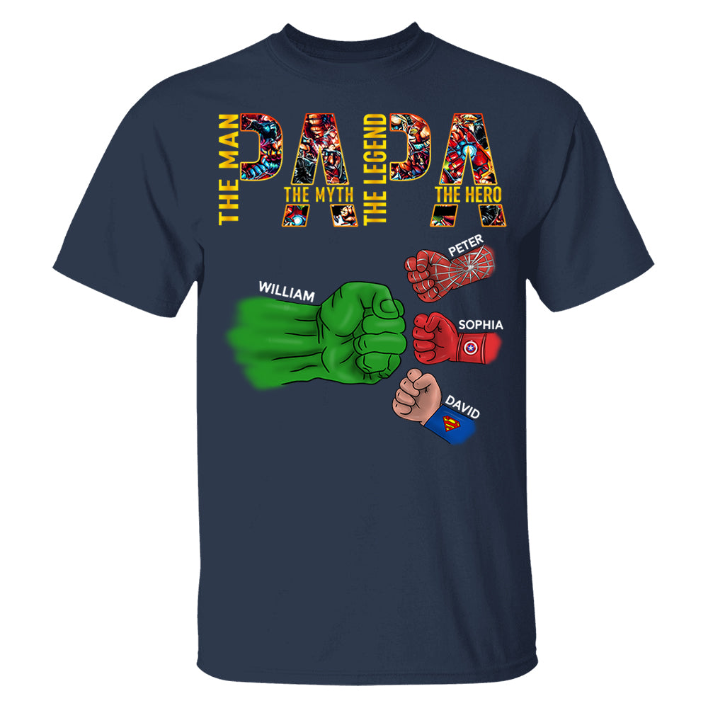 Papa The Man The Myth The Legend, Personalized Shirt, Custom Father's Day Gift T1807 Pt99