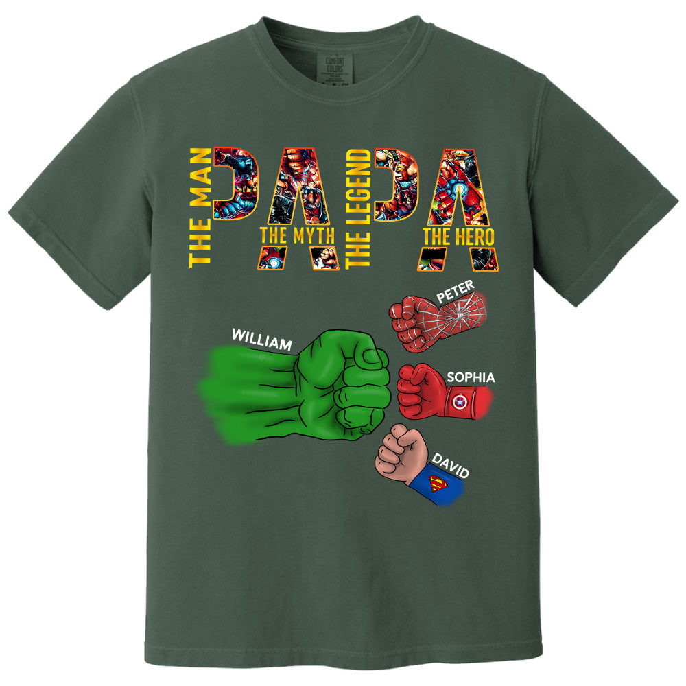 Papa The Man The Myth The Legend, Personalized Shirt, Custom Father's Day Gift T1807 Pt99
