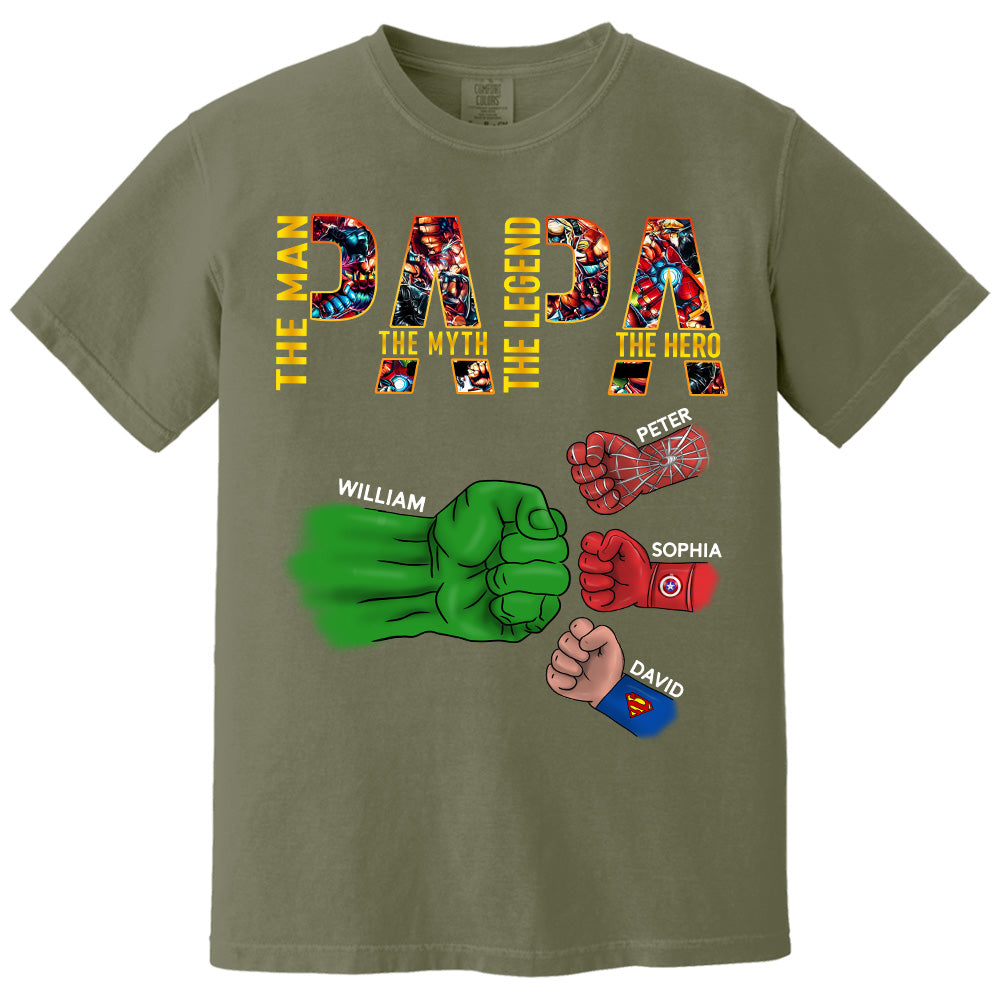 Papa The Man The Myth The Legend, Personalized Shirt, Custom Father's Day Gift T1807 Pt99