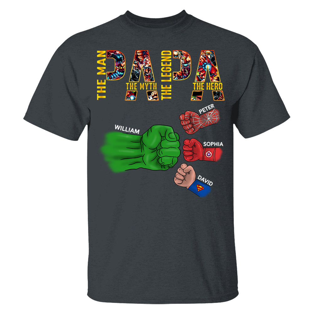 Papa The Man The Myth The Legend, Personalized Shirt, Custom Father's Day Gift T1807 Pt99