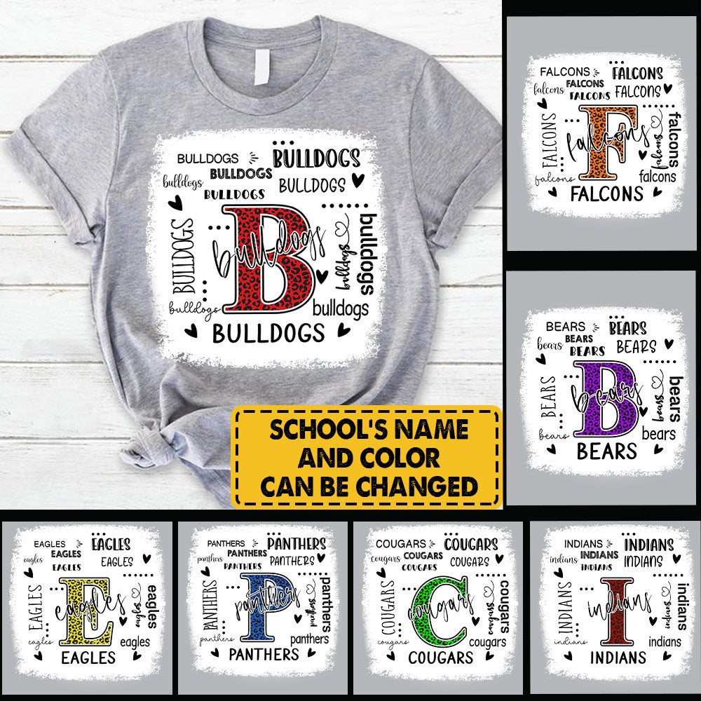 Personalized School Mascot Leopard Custom Name T-Shirt Teacher Appreciation Gift Vr2 Ph99