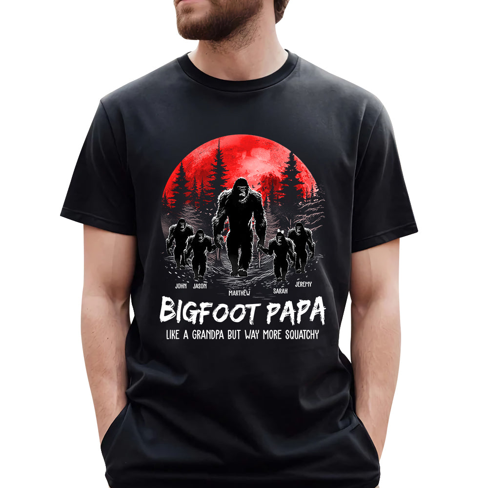 Bigfoot Papa Like a Grandpa But Way More Squatchy - Personalized Shirt Pa00
