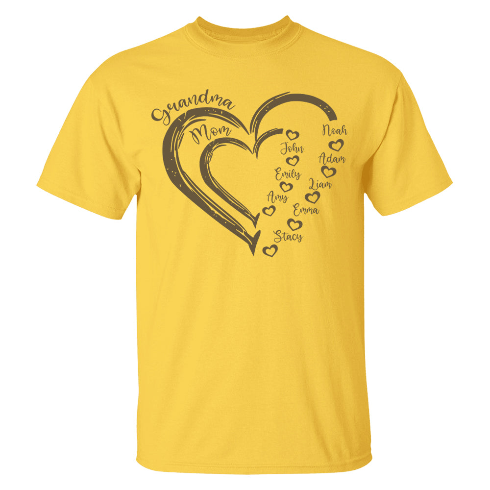 Custom Grandma Shirt, Grandma Heart Shirt, Nana Shirt With Grandkids Name, Gift For Grandma, Mother's Day Shirt, Personalized Grandma Shirt Nh00