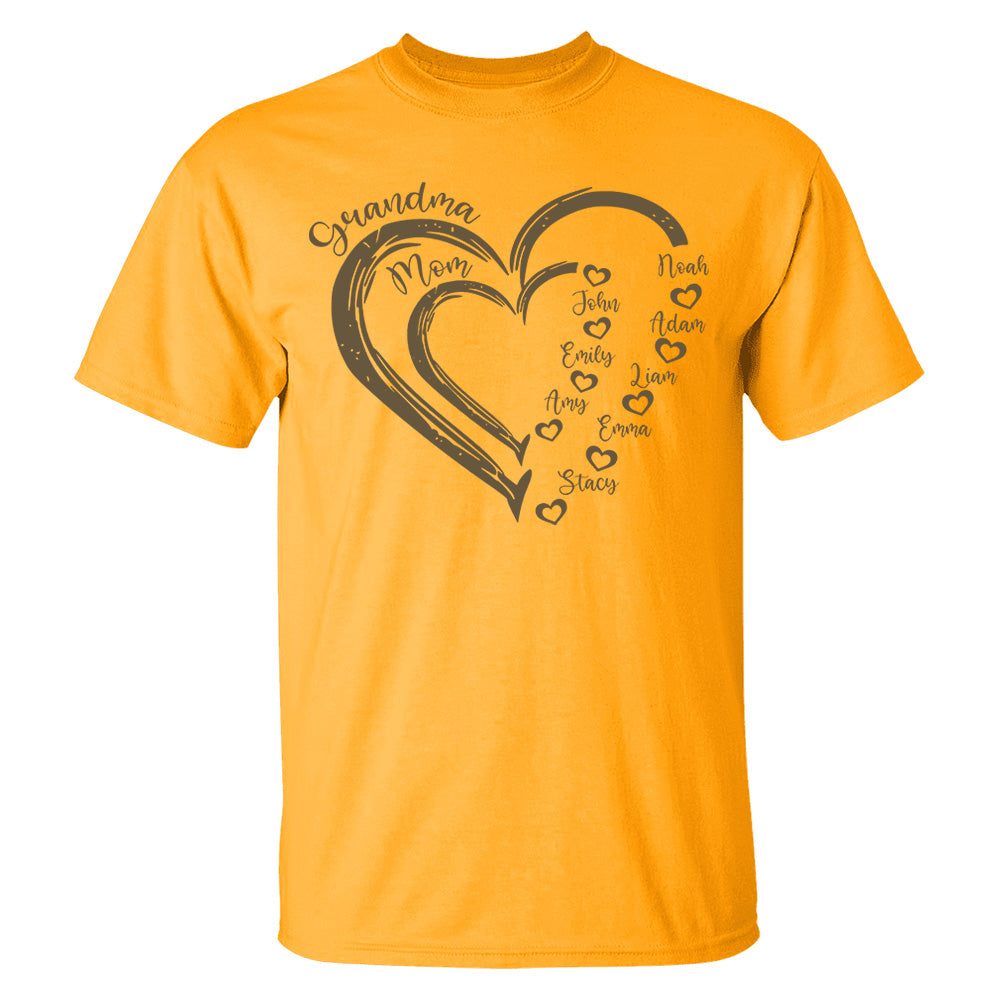 Custom Grandma Shirt, Grandma Heart Shirt, Nana Shirt With Grandkids Name, Gift For Grandma, Mother's Day Shirt, Personalized Grandma Shirt Nh00