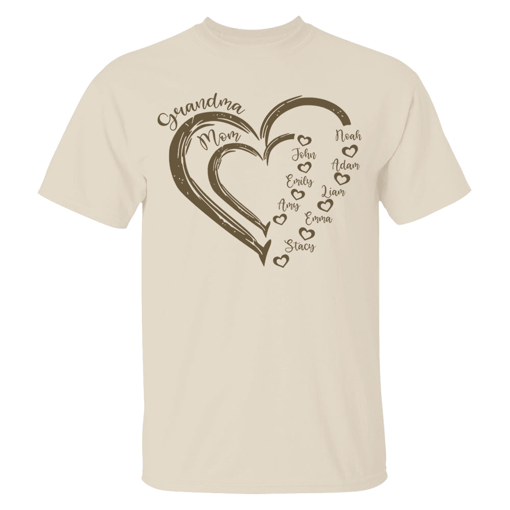 Custom Grandma Shirt, Grandma Heart Shirt, Nana Shirt With Grandkids Name, Gift For Grandma, Mother's Day Shirt, Personalized Grandma Shirt Nh00