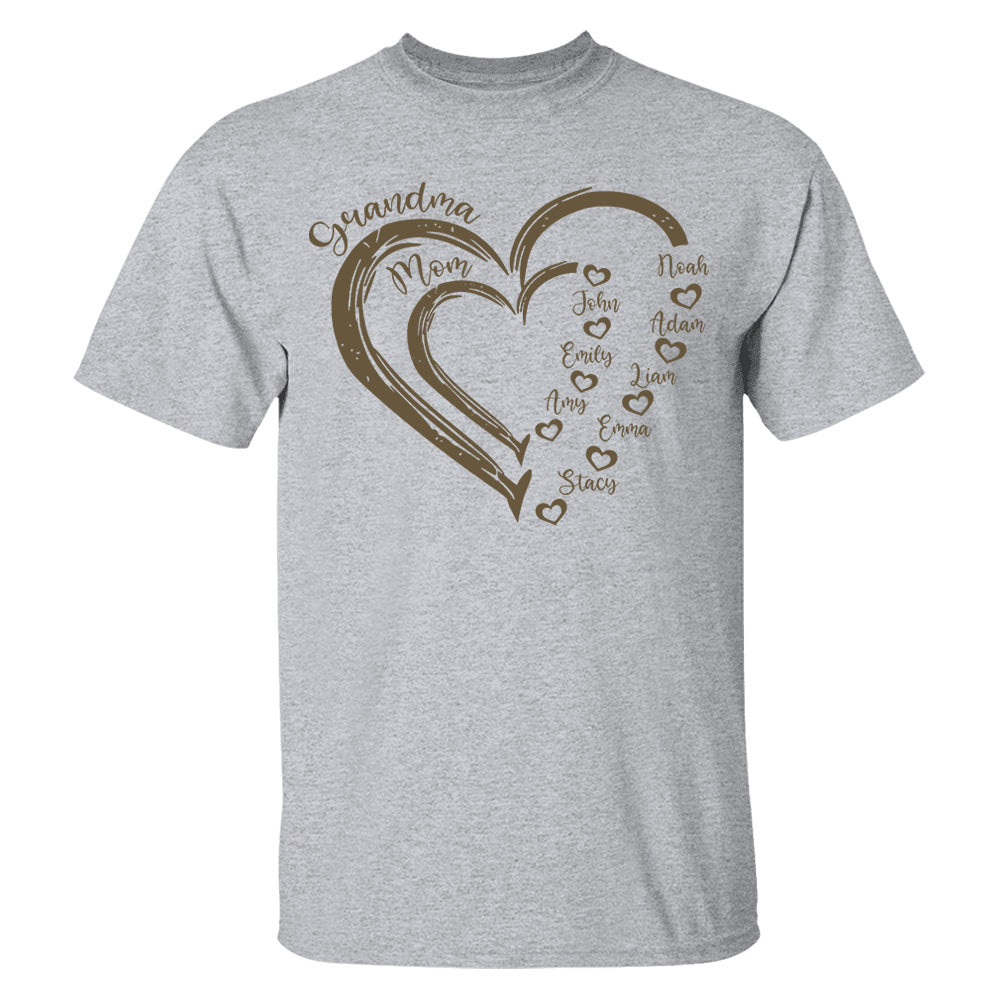 Custom Grandma Shirt, Grandma Heart Shirt, Nana Shirt With Grandkids Name, Gift For Grandma, Mother's Day Shirt, Personalized Grandma Shirt Nh00