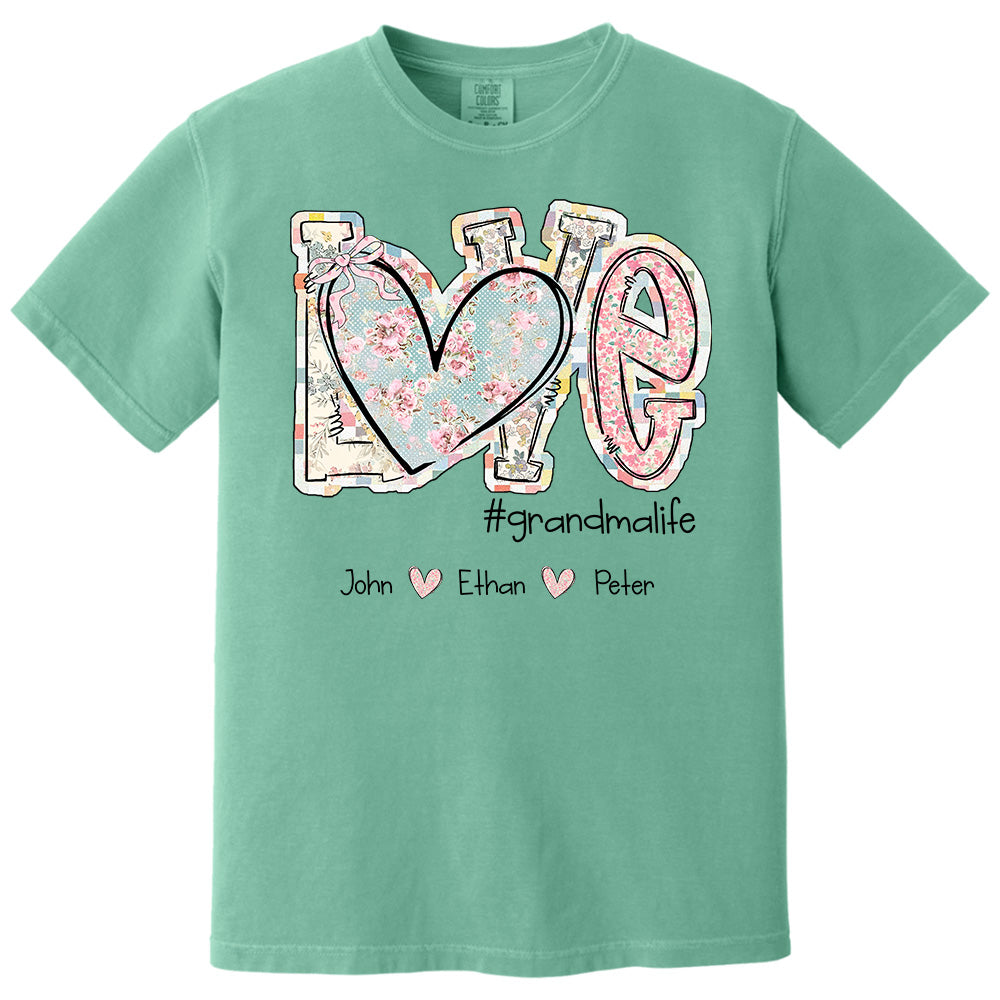 Love Grandmalife - Custom Nickname & Kid Names Vintage Floral Shirt For Mother's Day NA04 pt99