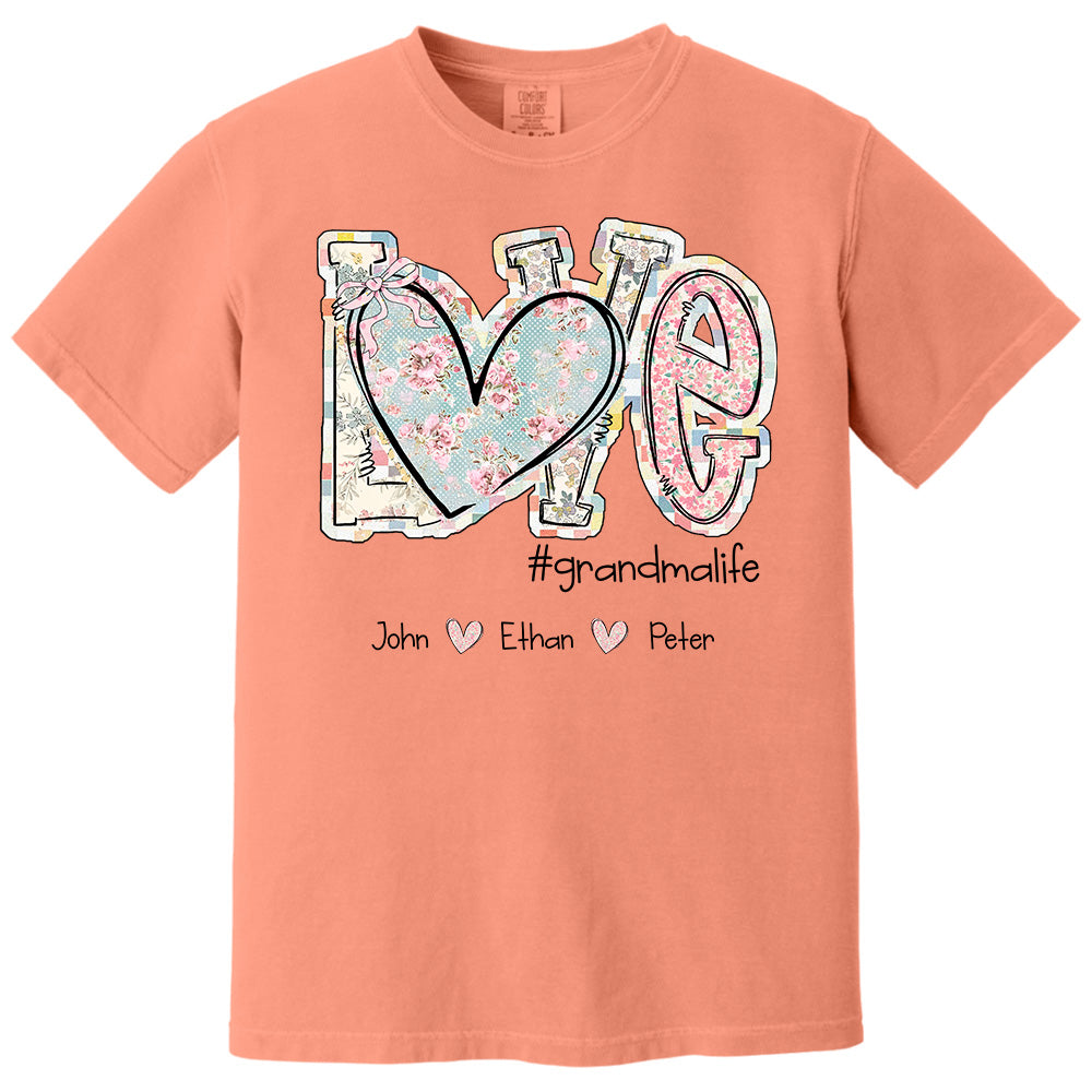Love Grandmalife - Custom Nickname & Kid Names Vintage Floral Shirt For Mother's Day NA04 pt99