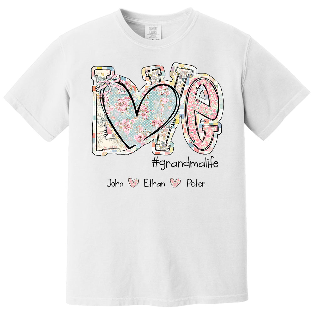 Love Grandmalife - Custom Nickname & Kid Names Vintage Floral Shirt For Mother's Day NA04 pt99