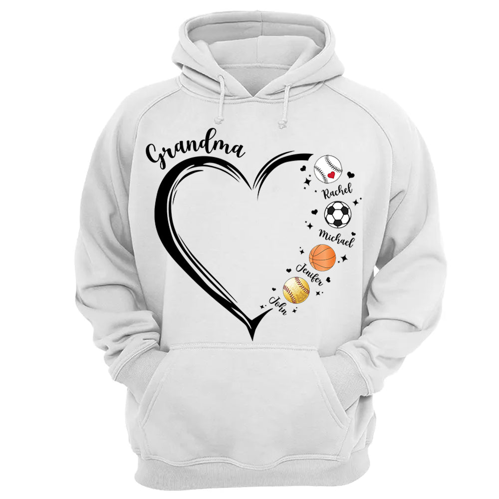 Grandma, Sport Mom Heart, Personalized Shirt, Gift For Mother's Day T1807 Hv01