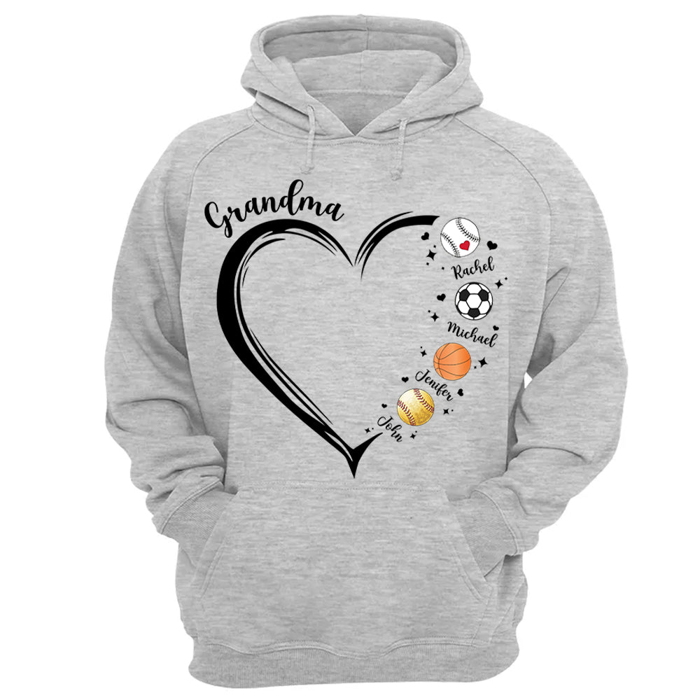 Grandma, Sport Mom Heart, Personalized Shirt, Gift For Mother's Day T1807 Hv01