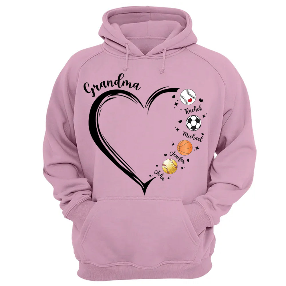 Grandma, Sport Mom Heart, Personalized Shirt, Gift For Mother's Day T1807 Hv01