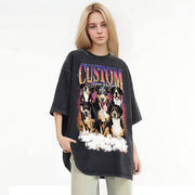 Custom Dog Vintage Washed Shirt Custom Dog Bootleg Rap Tee