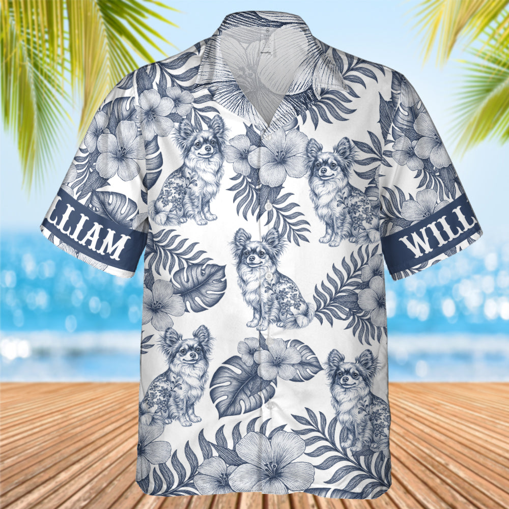 Custom Dog Breeds Toile De Jouy Chinoiserie Style, Personalized Hawaiian Shirt T1807 Hv01