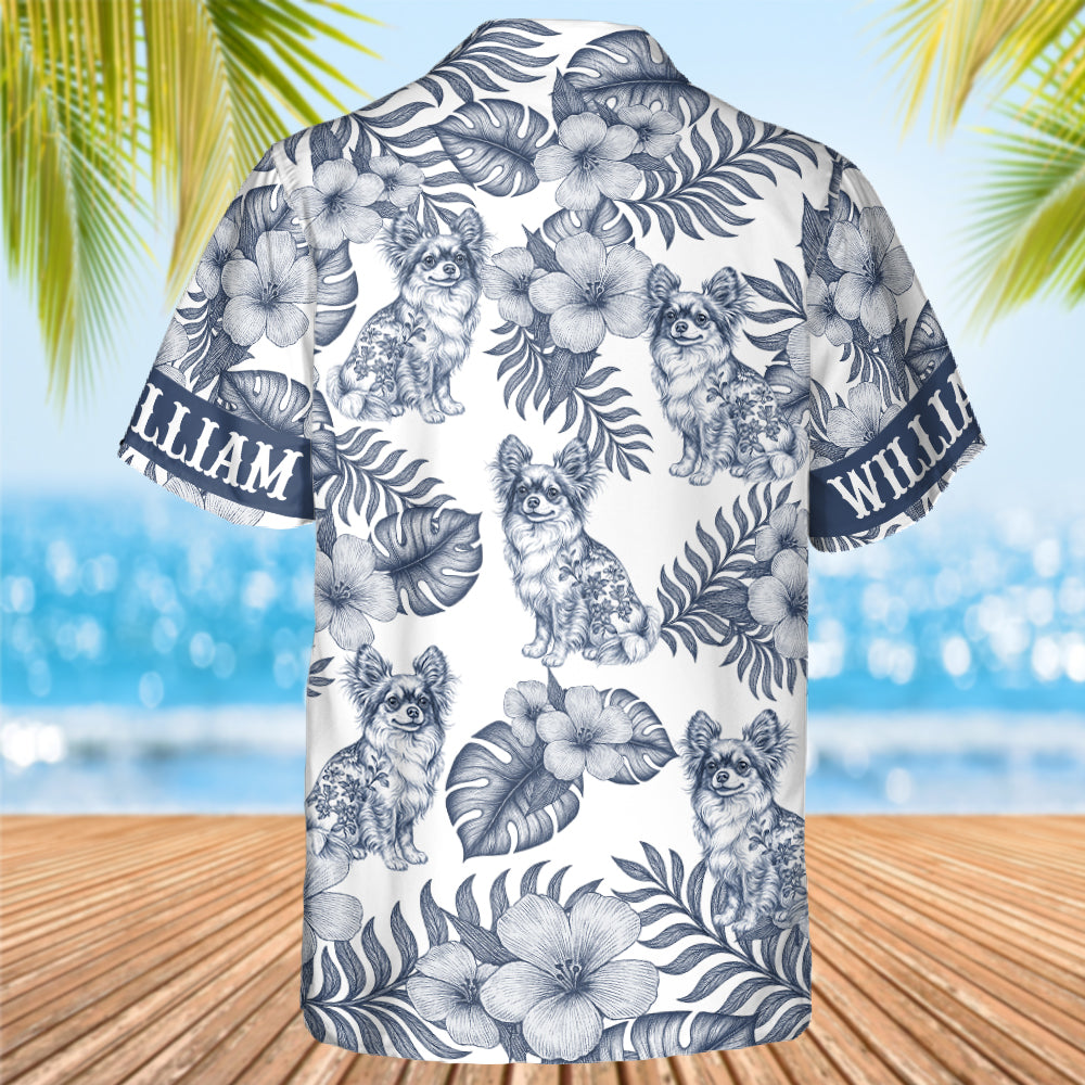 Custom Dog Breeds Toile De Jouy Chinoiserie Style, Personalized Hawaiian Shirt T1807 Hv01