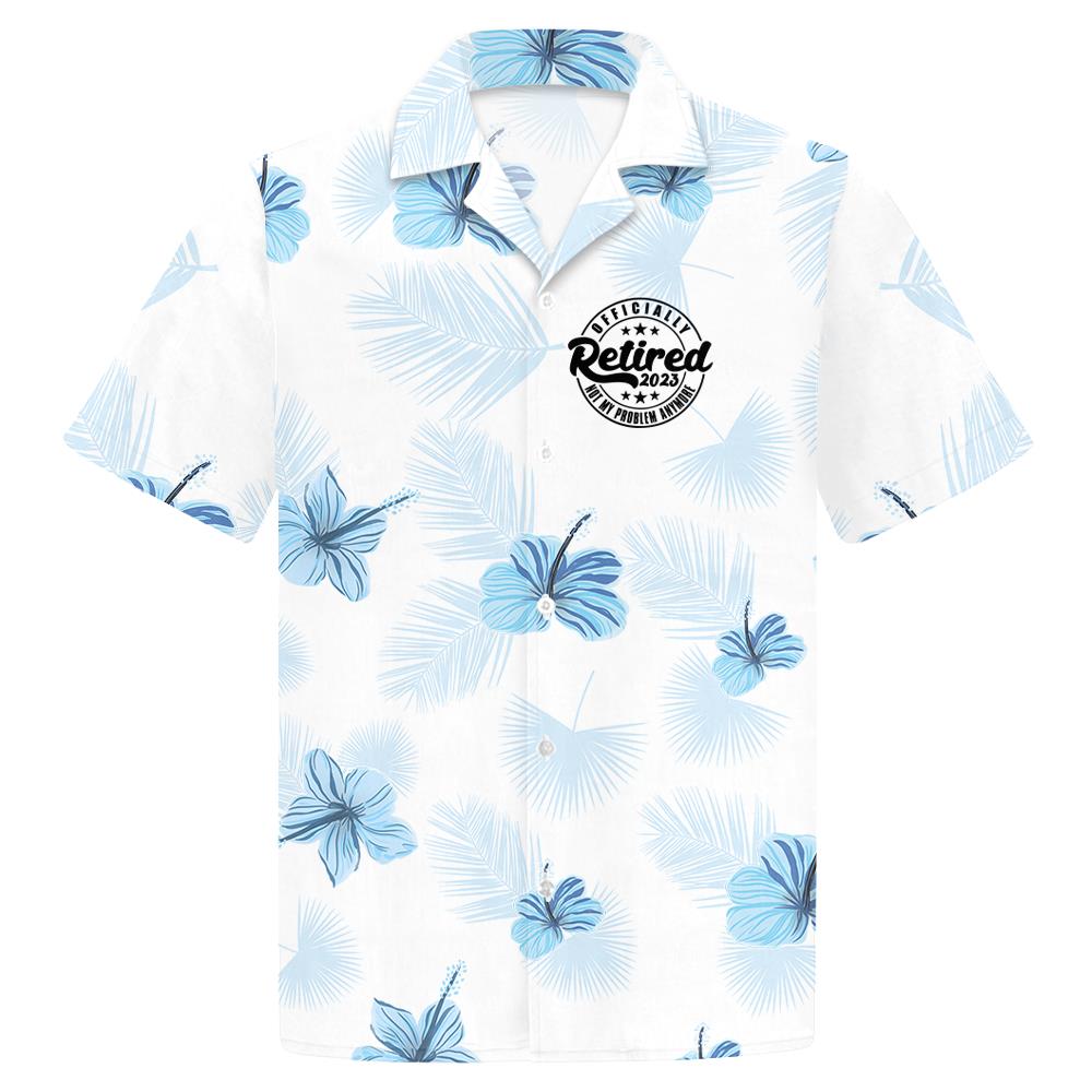 The Legend Has Officially Retired - Personalized Hibiscus Hawaiian Shirt Retirement Gift For Grandpa