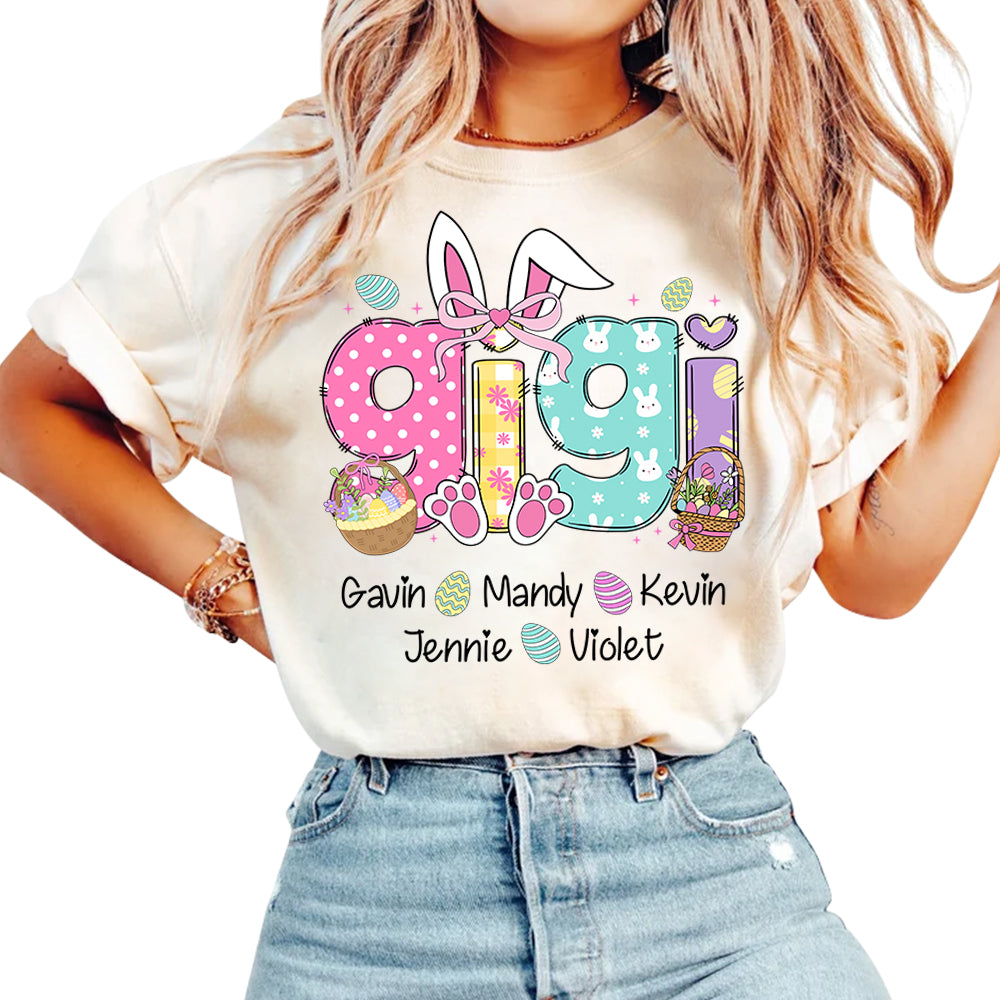 Custom Grandma Nickname With Kids Names Easter Shirt - N3005 Hn01