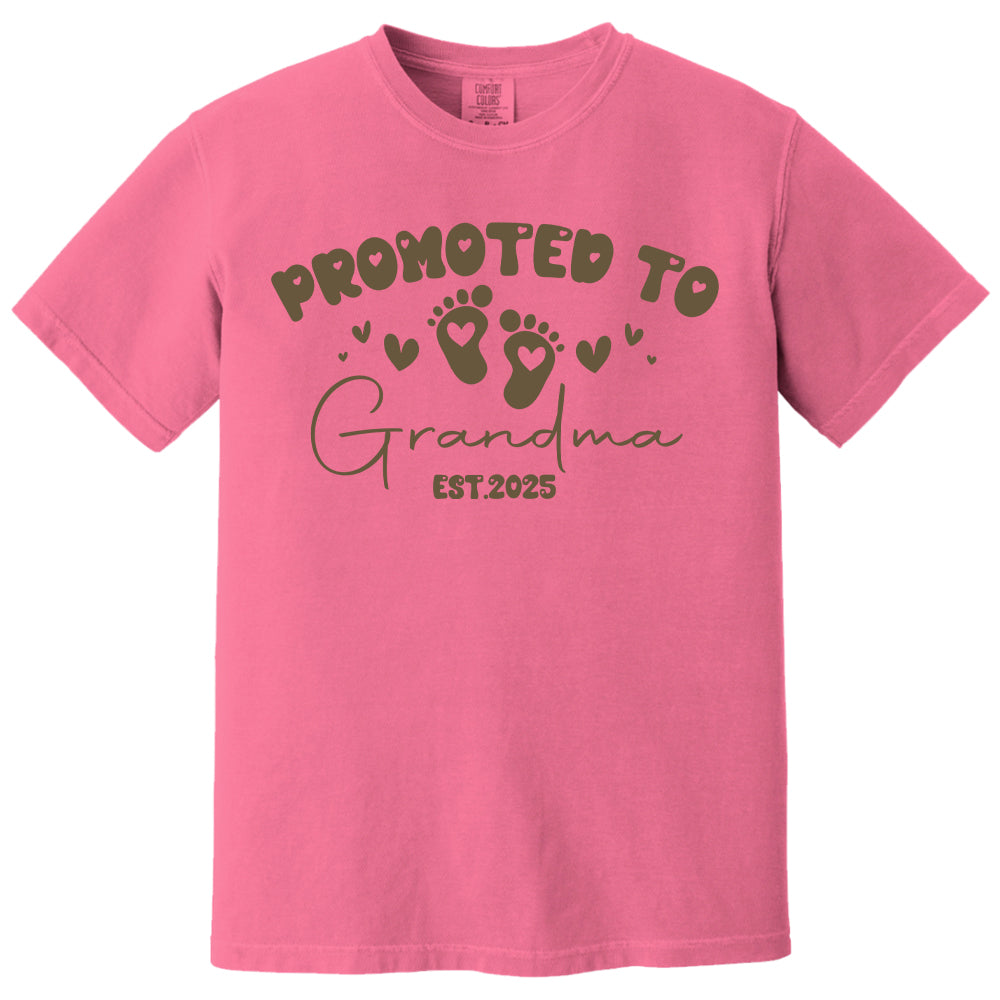 Comfort Colors® Personalize Est Grandma Shirt, Promoted To Grandma, Mothers Day Gift For Grandma, Granny Shirt, Gigi Mimi Shirt, Nana Shirt Nh00
