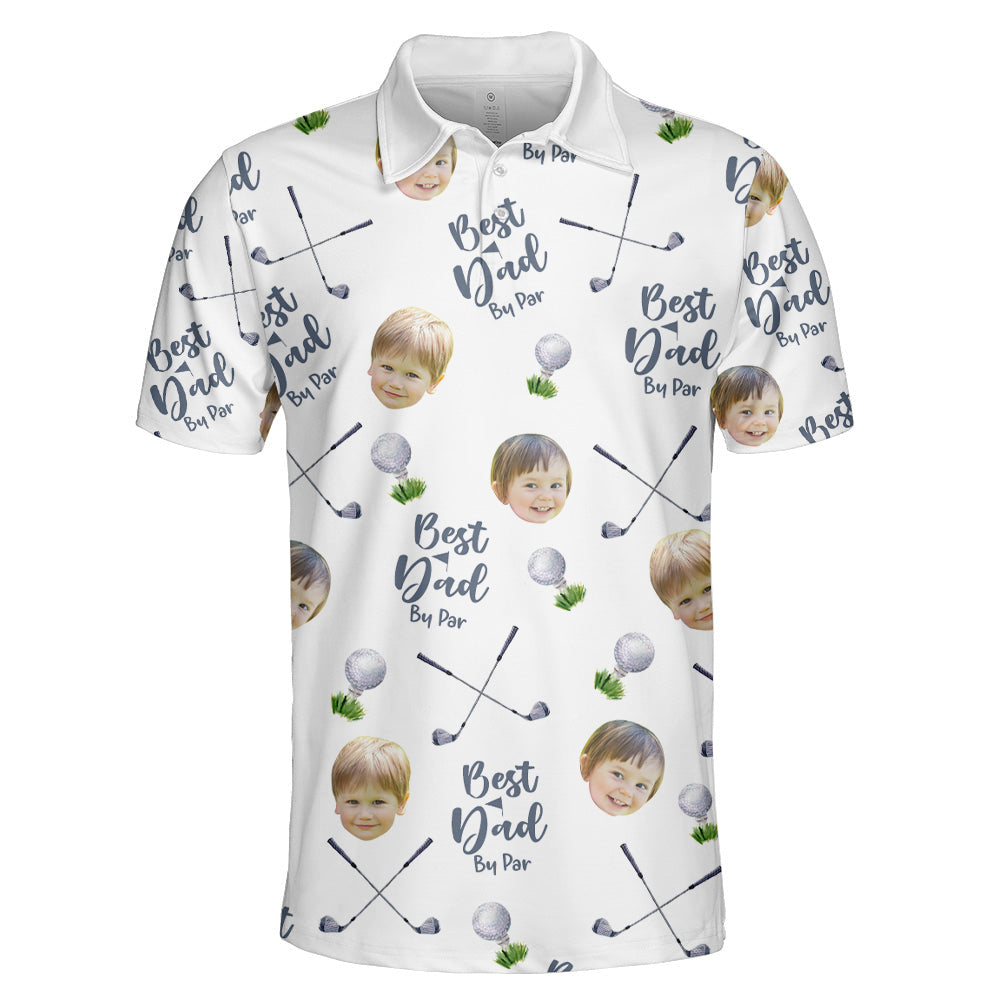Best Dad By Par - Personalized Photo Polo Shirt Tu20