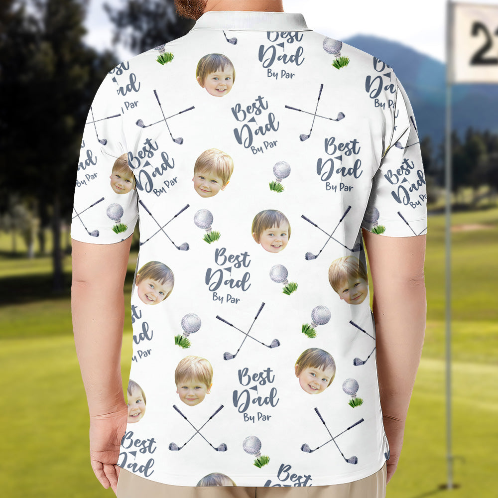 Best Dad By Par - Personalized Photo Polo Shirt Tu20