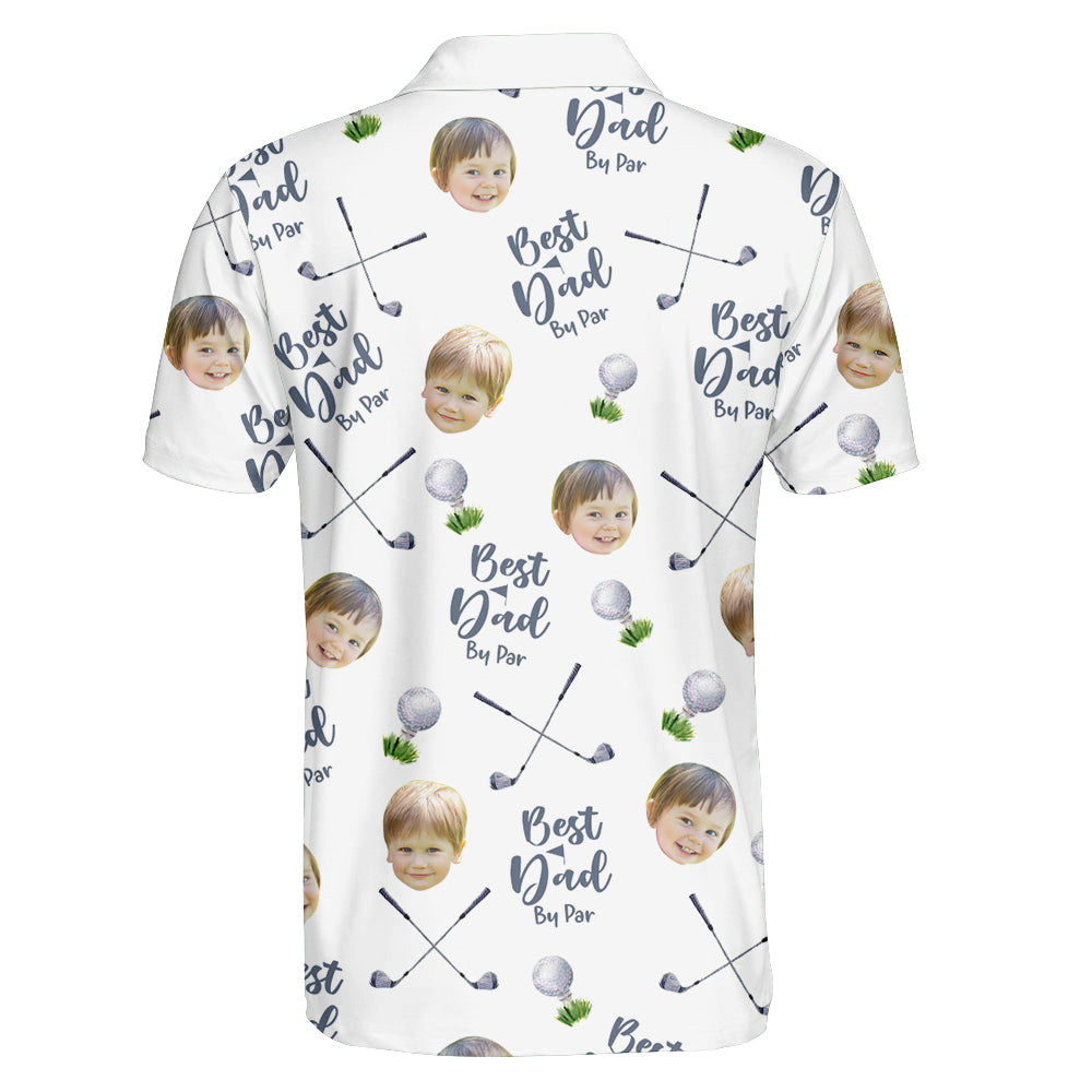Best Dad By Par - Personalized Photo Polo Shirt Tu20